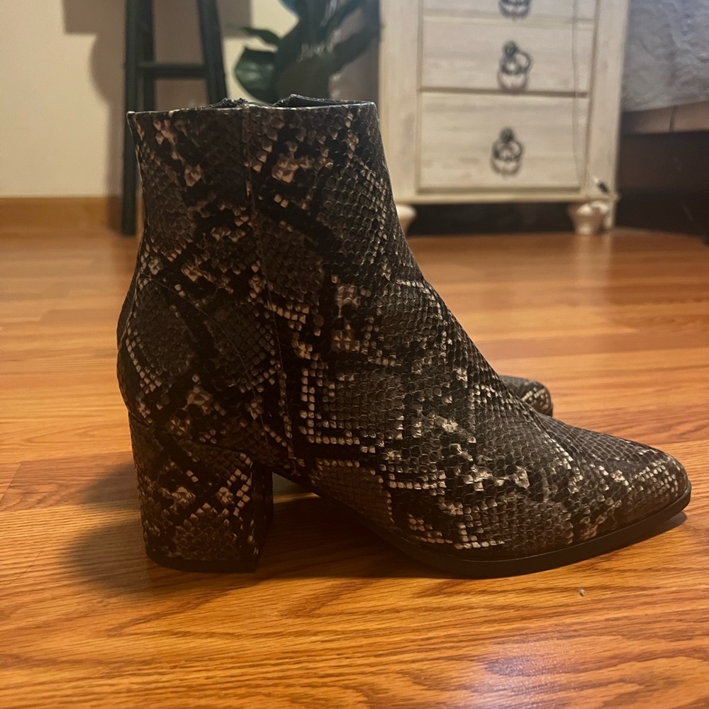 Snake Print Booties
